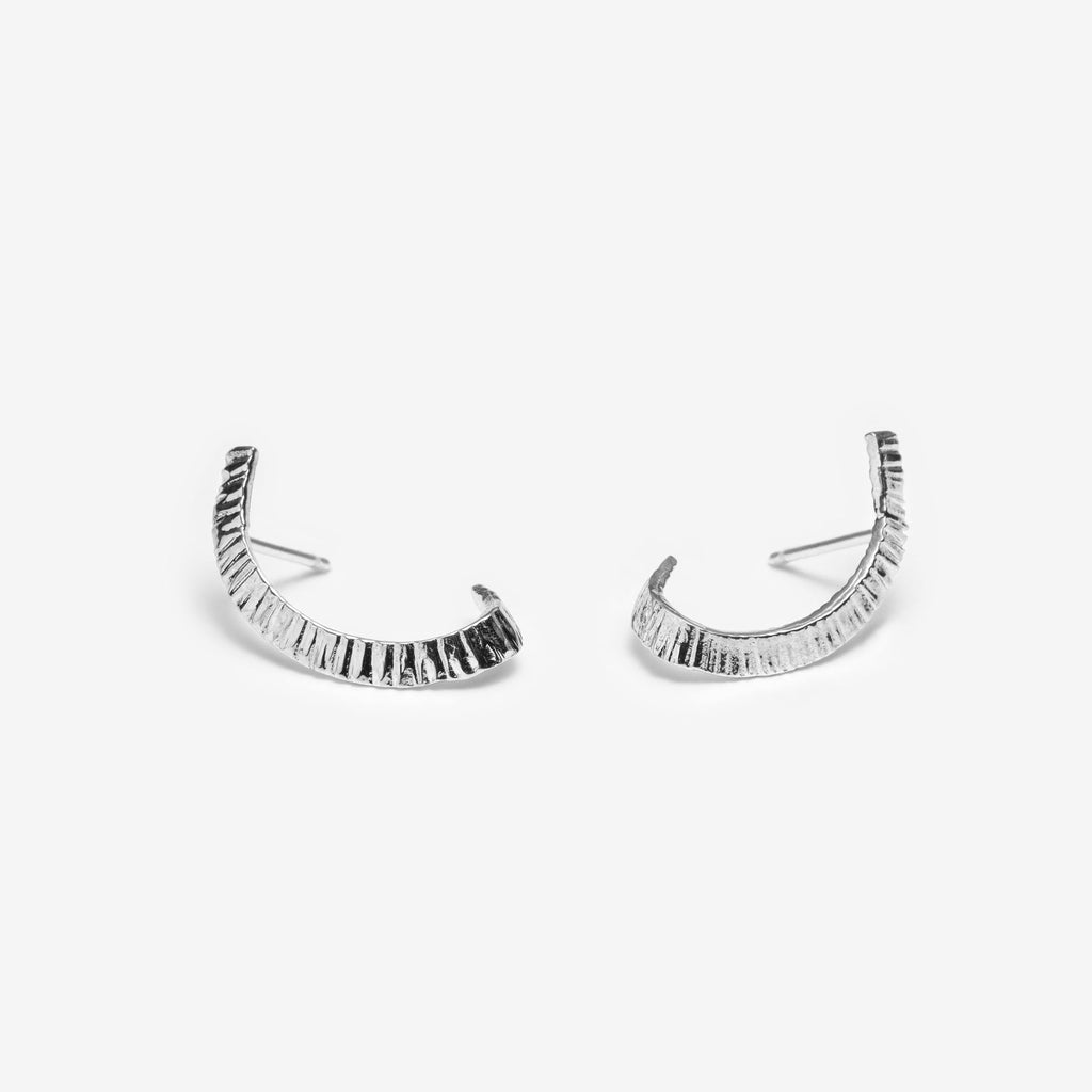 Curved Climber Earrings in Silver - Canada