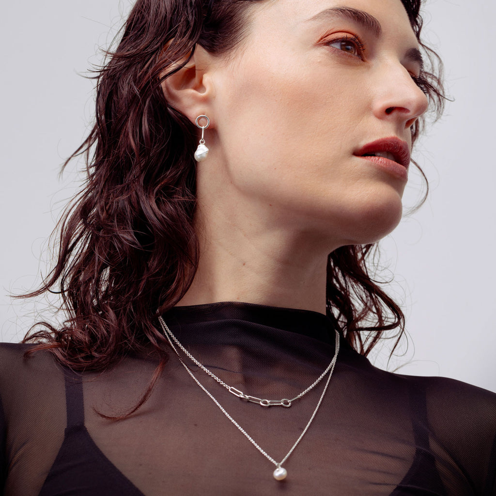 Pearl on necklace