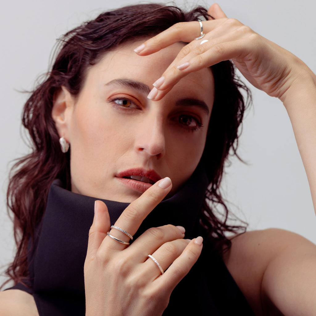 Double Silver Stacking Ring Handmade in Montreal