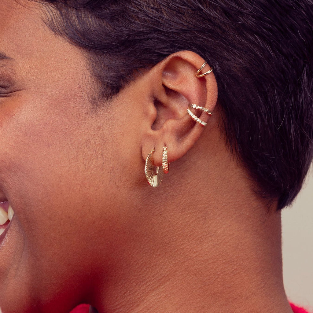 Silver ear wrap for unpierced ears