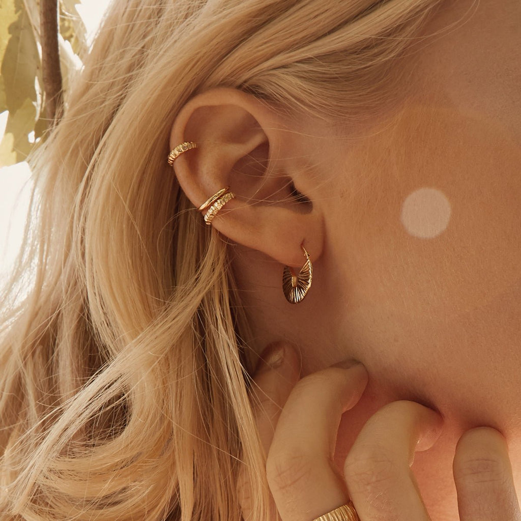 Gold mini ear cuff set of three