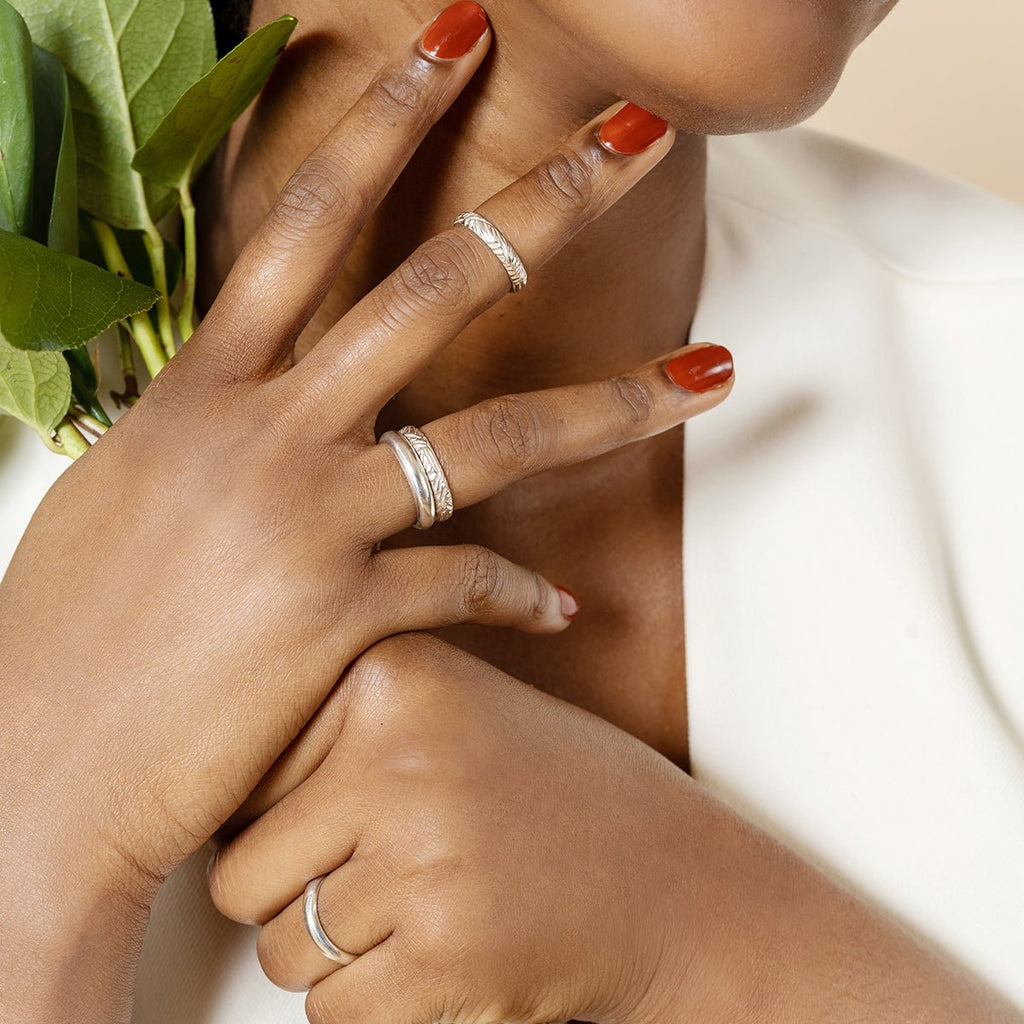 Sterling silver band rings for men and women