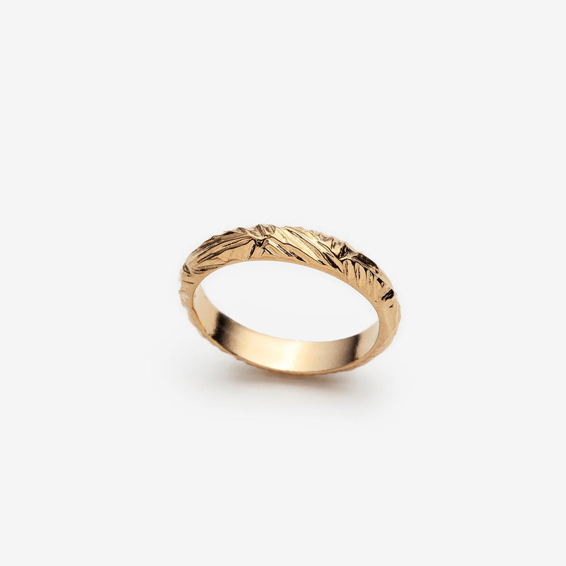 textured gold plated band ring