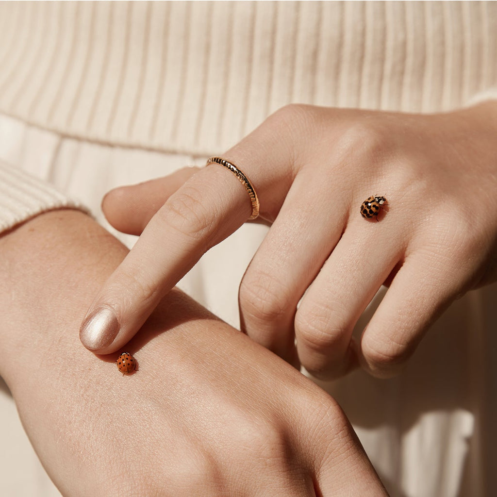 Women thin minimalist wedding band ring 14k solid gold no stone