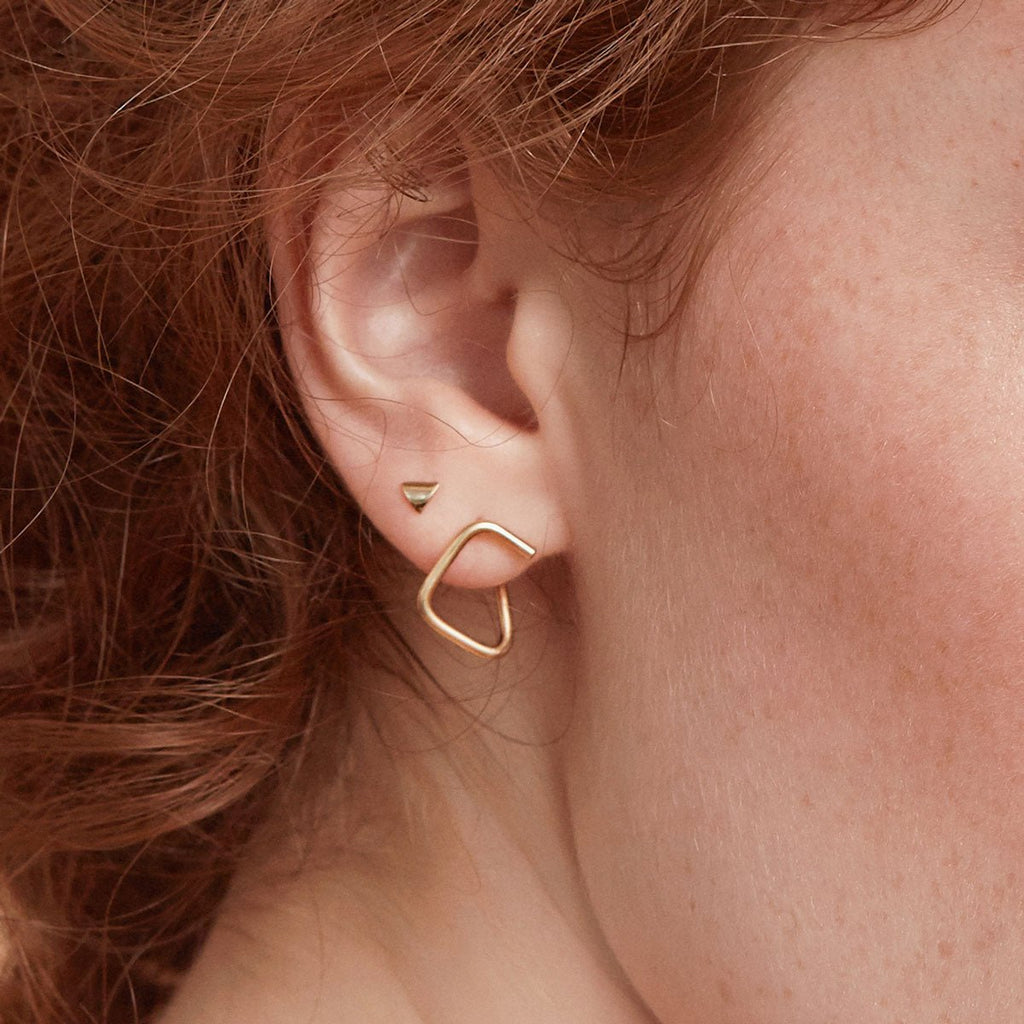 Mac and Studs, square ear wrap earrings