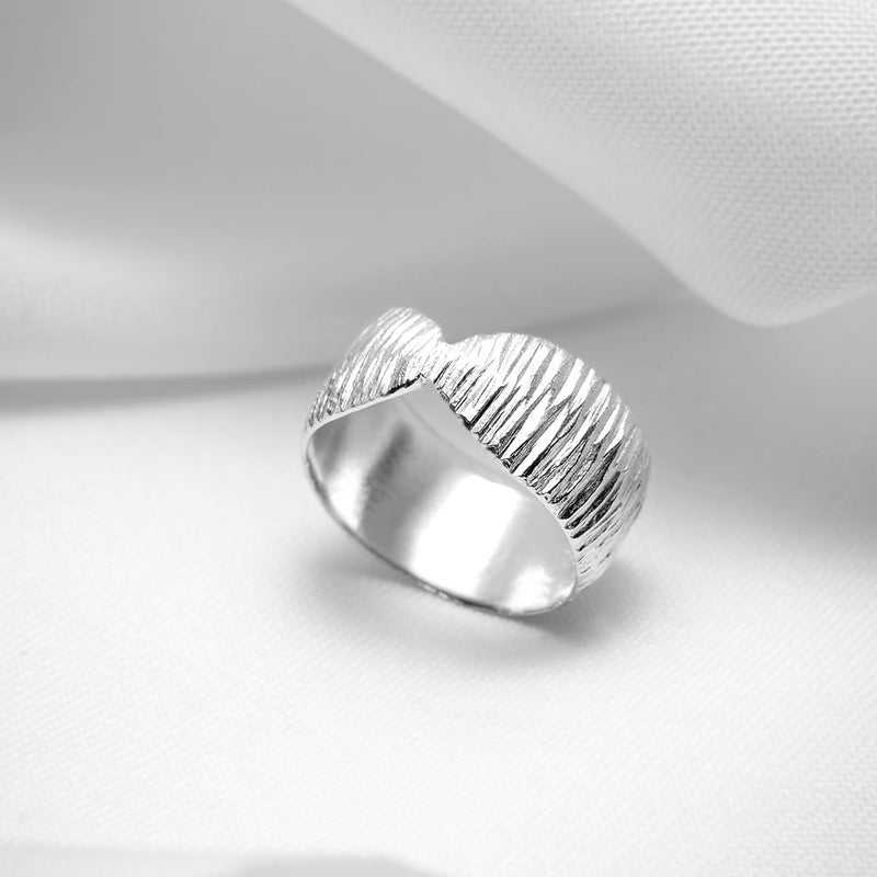 14k white gold wide band ring