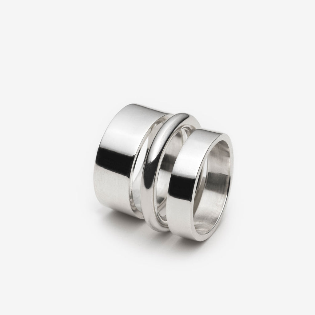 Set of 3 Stacked Rings - Sterling Silver