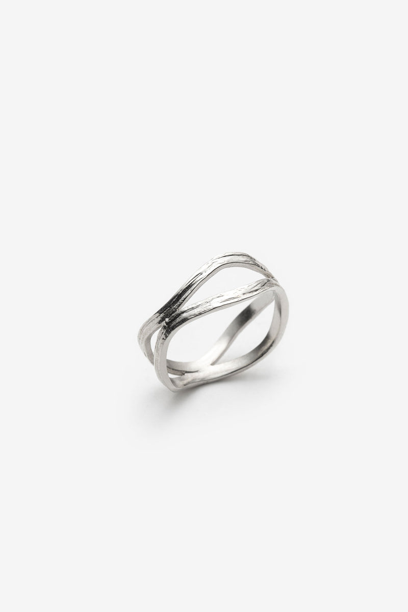 Double silver wave ring Montreal