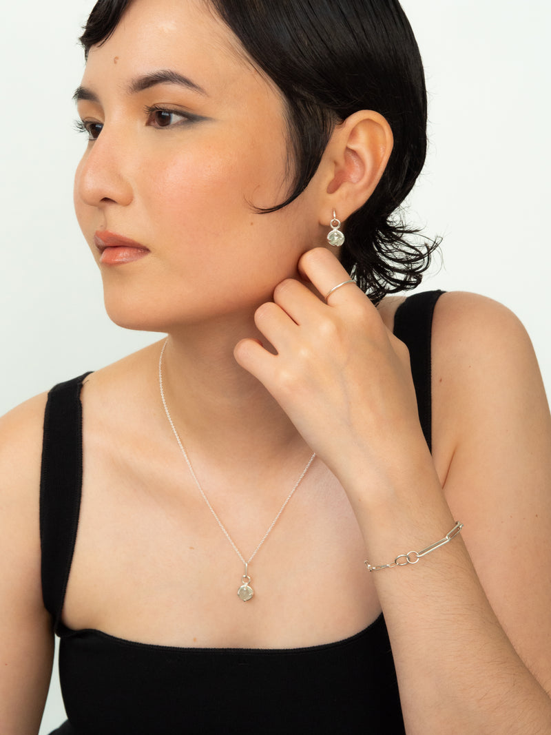 Green gemstone necklace and earrings set Montreal