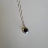 Black onyx silver pendant necklace