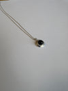 Black onyx silver pendant necklace