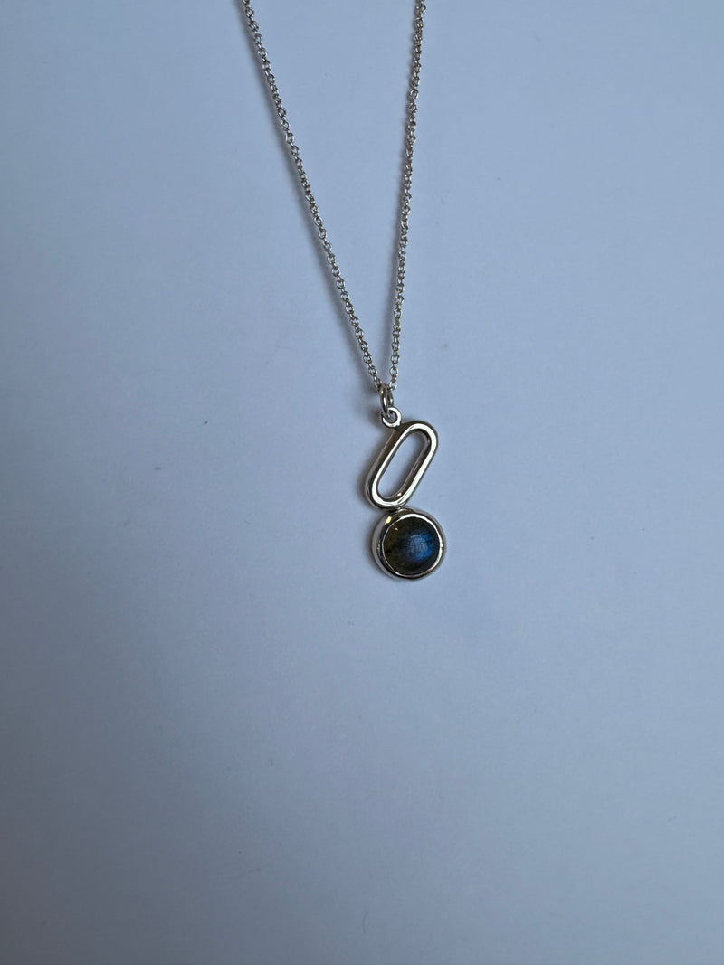 Labradorite silver pendant necklace
