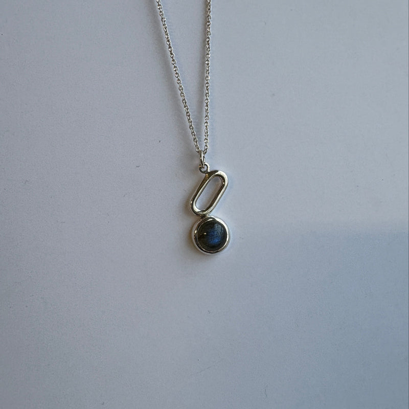 Labradorite silver pendant necklace