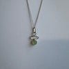 Prehnite silver pendant necklace