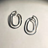 Twisted, Oval loop sterling silver earrings