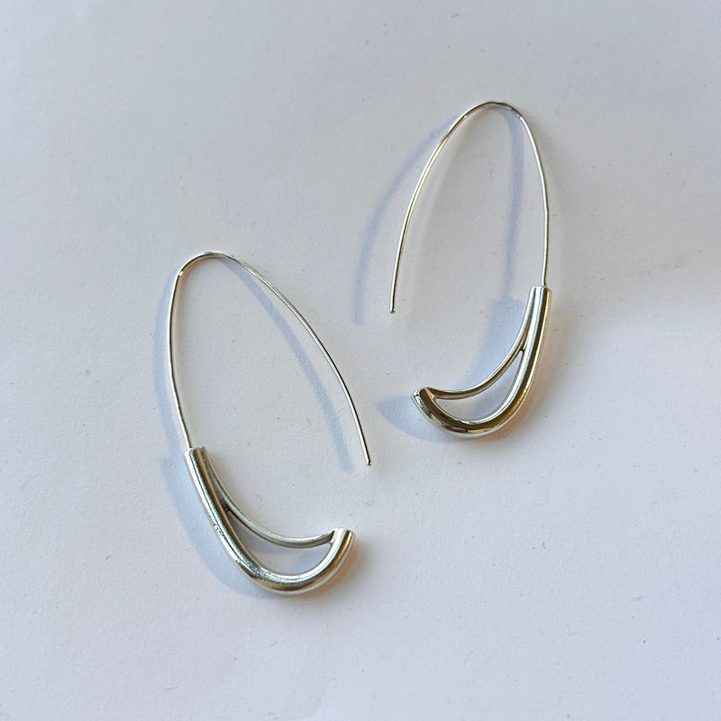 Séquence - Longues boucles d'oreilles en argent