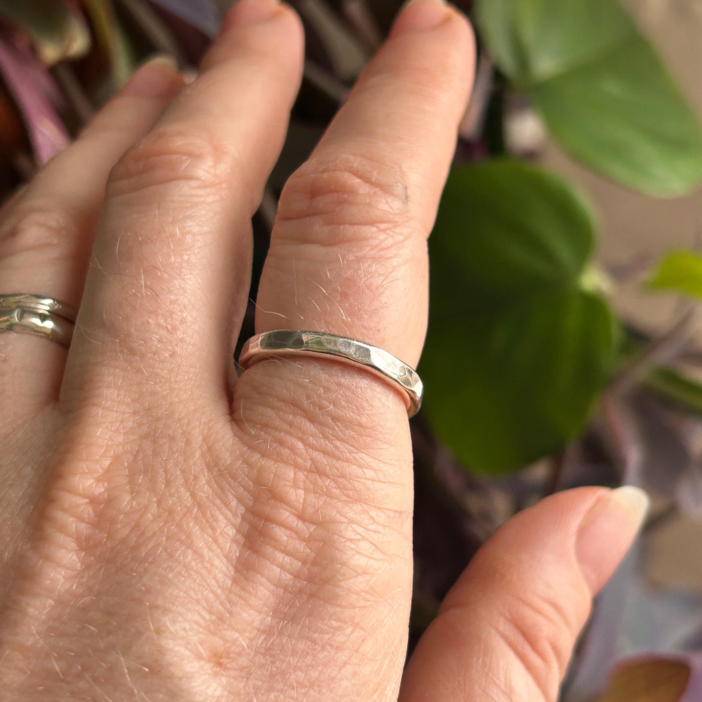 Thick Hammered Sterling Silver Ring