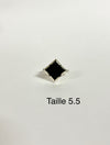 Bold, Silver Ring With A Square Black Onyx Stone