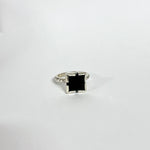 Square Black Onyx Ring in Silver