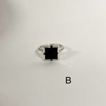 Square Black Onyx Ring in Silver