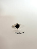 Bold, Silver Ring With A Square Black Onyx Stone