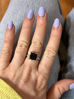 Square Black Onyx Ring in Silver