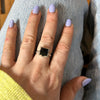 Square Black Onyx Ring in Silver