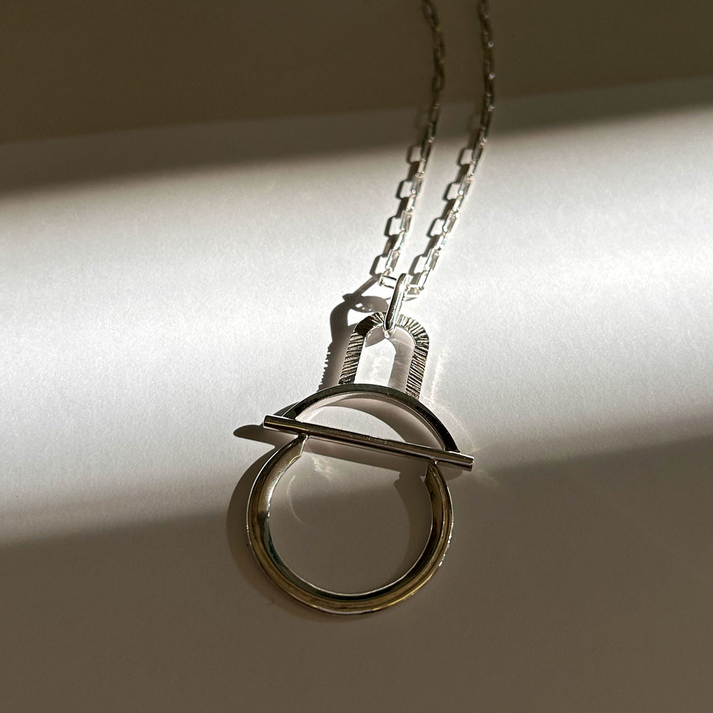 Long silver necklace on a thick chain - Canada