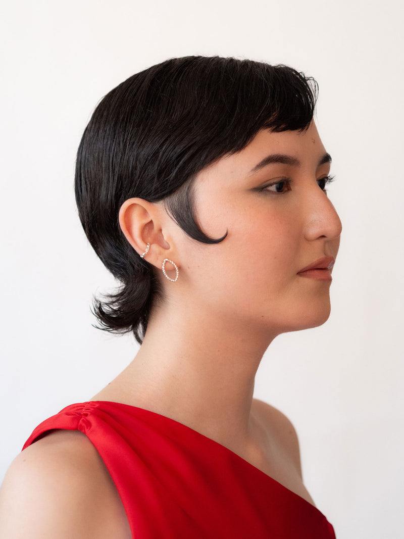 Minimalist silver earrings Montreal