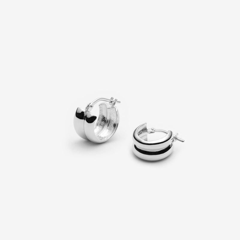 Little chunky hoop earrings in Sterling-Silver_Canada