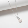 Phoebe, long pendant necklace with natural rose quartz