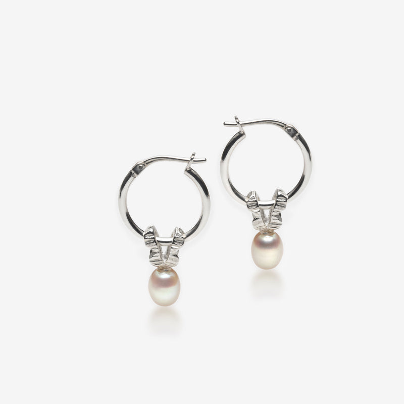 Pearl hoop earrings