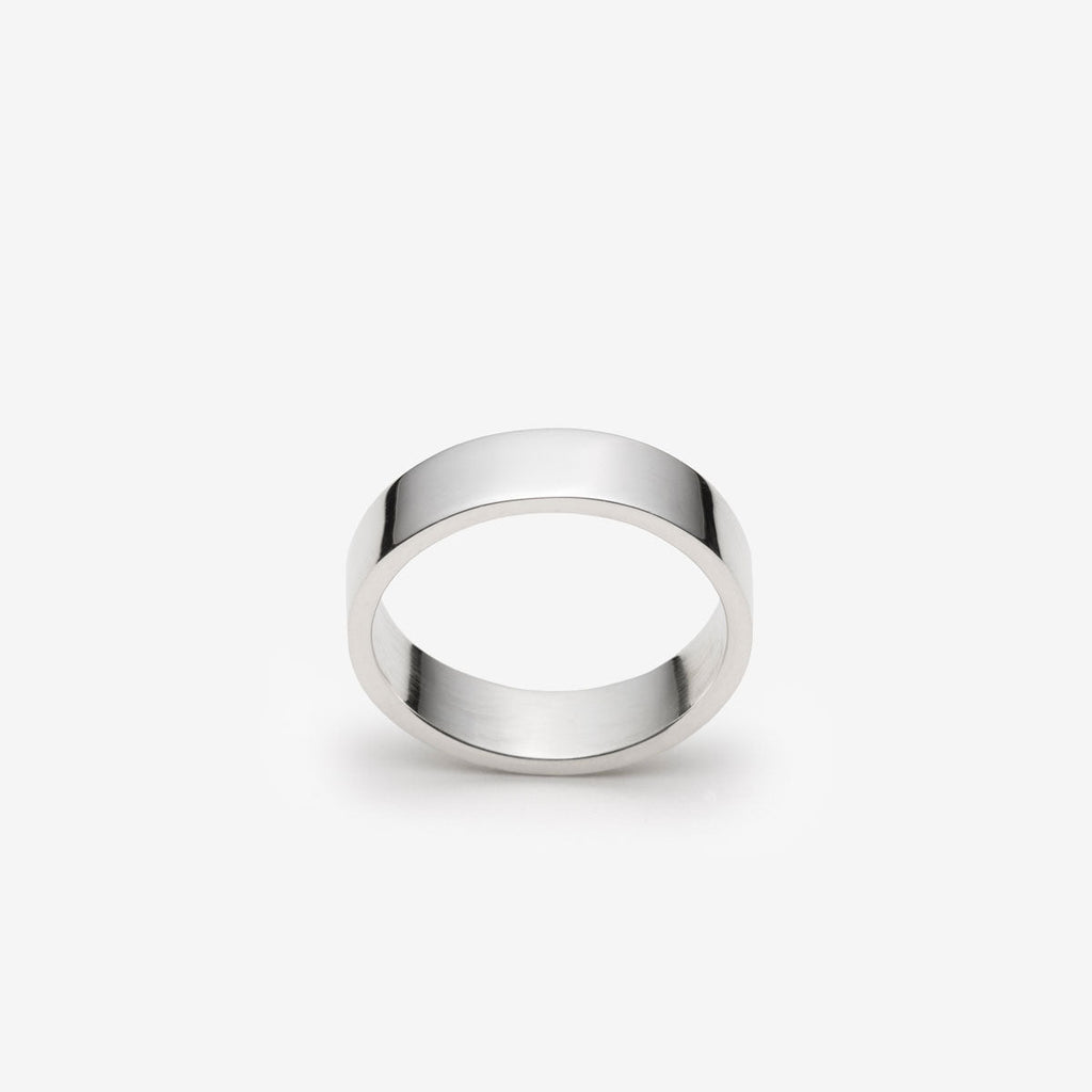 Unisex Plain flat 5mm sterling silver ring band -  Montreal, Quebec, Canada
