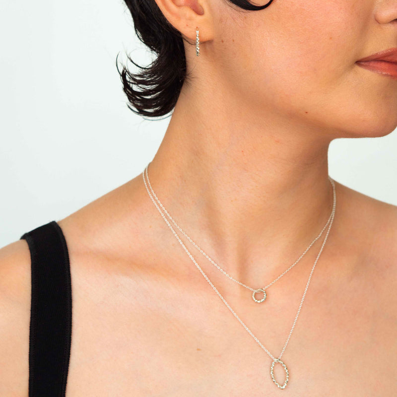 Silver leaf necklace