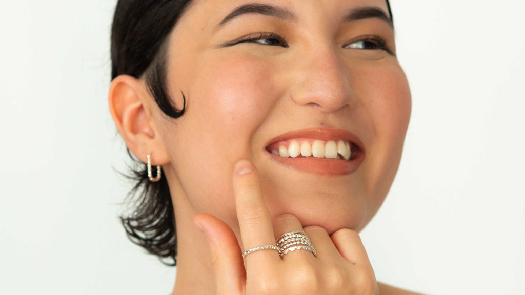 Square sterling silver hoop earrings