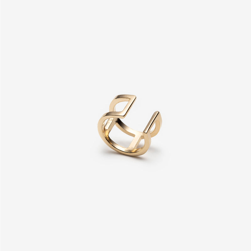 Double Rings Ear Cuff - gold plated silver- Canada
