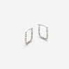 Square textured sterling silver hoop earrings