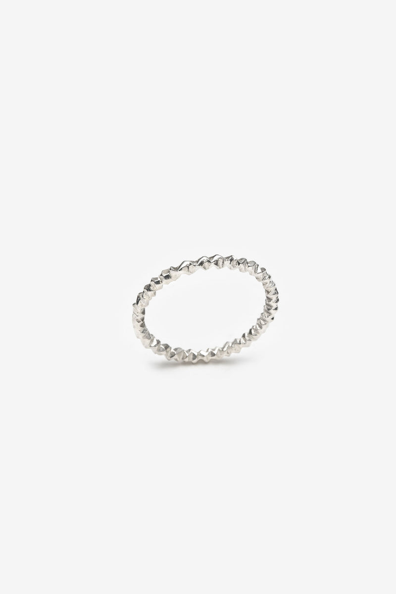 Textured sterling silver stackable ring