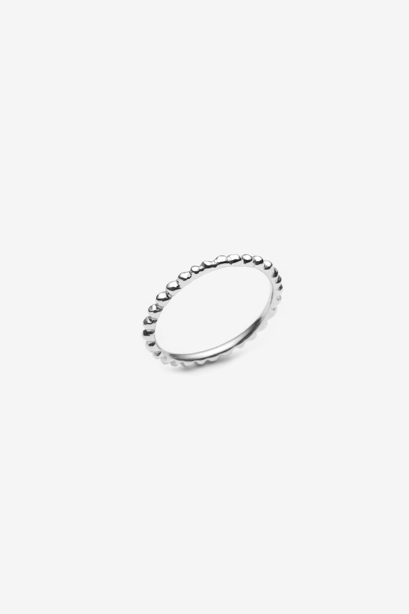 Thin silver ball ring Montreal