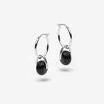 Black Stone Hoop Earrings - Canada