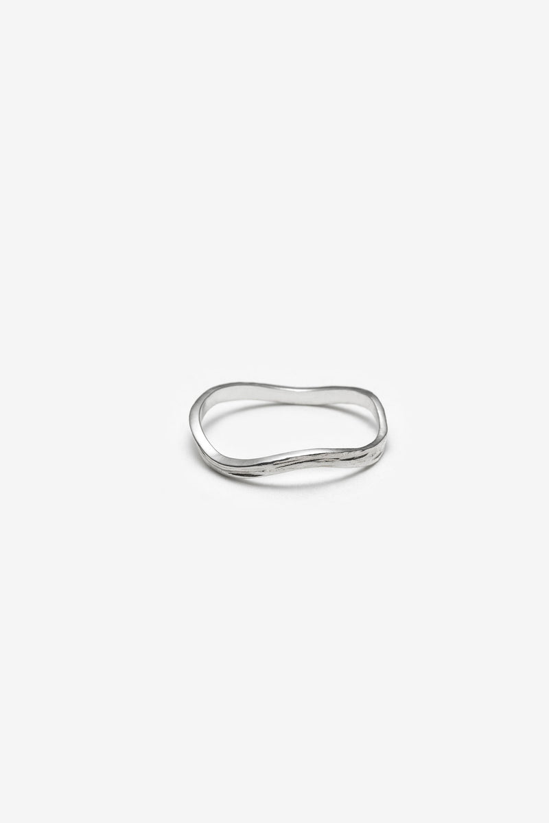 Textured silver wave ring Montreal
