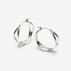 double wave silver hoop earrings