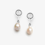 earrings with pearl drops silver