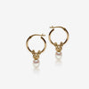 Gold pearl hoop earrings