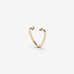 Ear lobe ring cuff in gold plated silver - Montreal Jewelry Designer