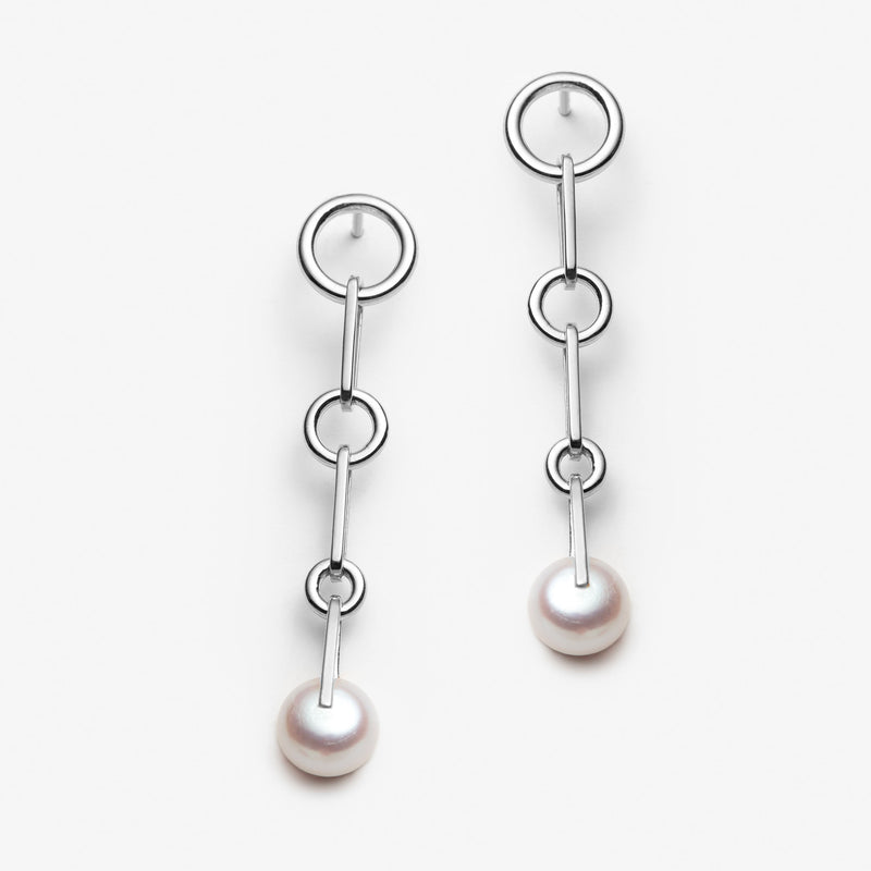 pearl drop long earrings