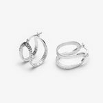 silver double hoop earrings