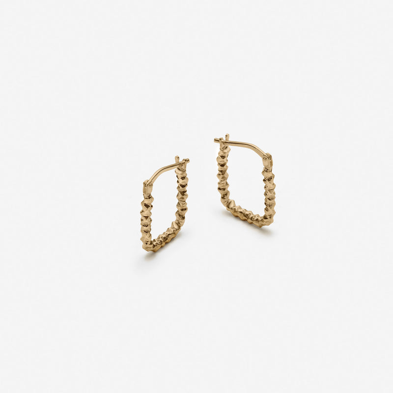 square gold hoop earrings