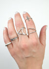 Narrow road, oxidised vertical bar ring in silver