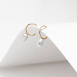  Baroque pearl and gold plated sterling silver hoop stud earrings
